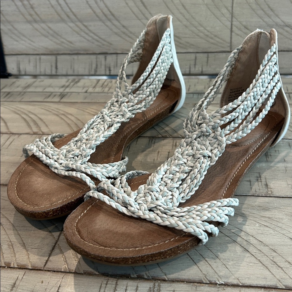 Adam Tucker Me Too Gladiator Sandals Braided Straps Stitched Footbed Size 9M